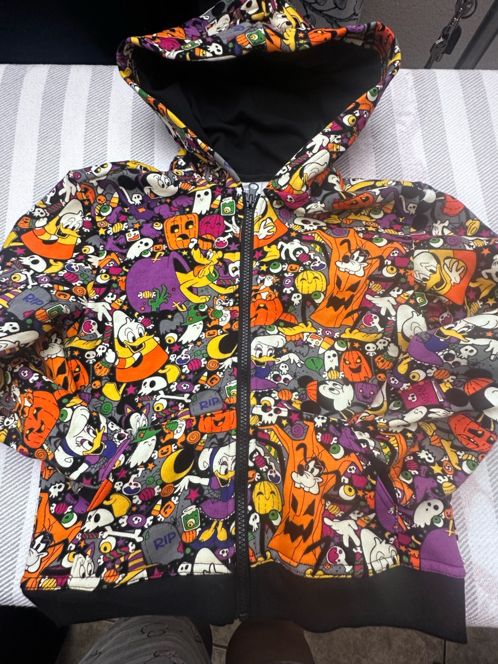 Disney Kids Halloween Zip-Up Hoodie - Orange, Purple, Black